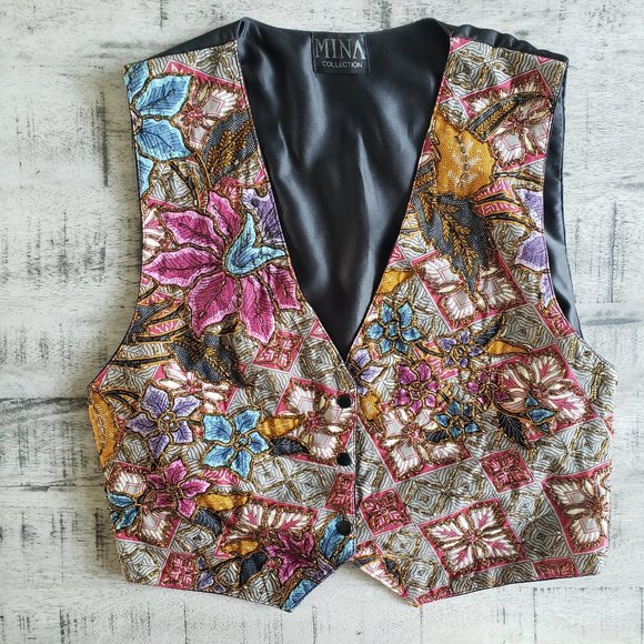Mina Collection Beaded Vest - Picture 1 of 15